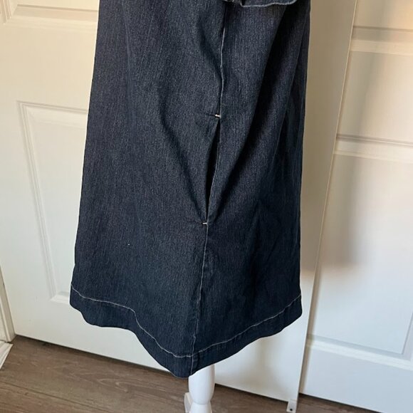 Liz Claiborne Simply Liz Dark Wash Denim Shirt Dress Size Medium - Picture 8 of 14